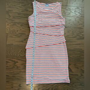 J. McLaughlin Nicola Dress Bon Voyage Red White Blue Size Medium
